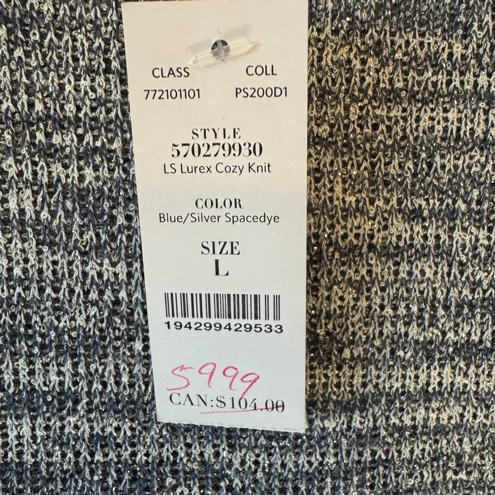 NWT White House Black Market Heathered lurex cozy knit‎ beachy oversized